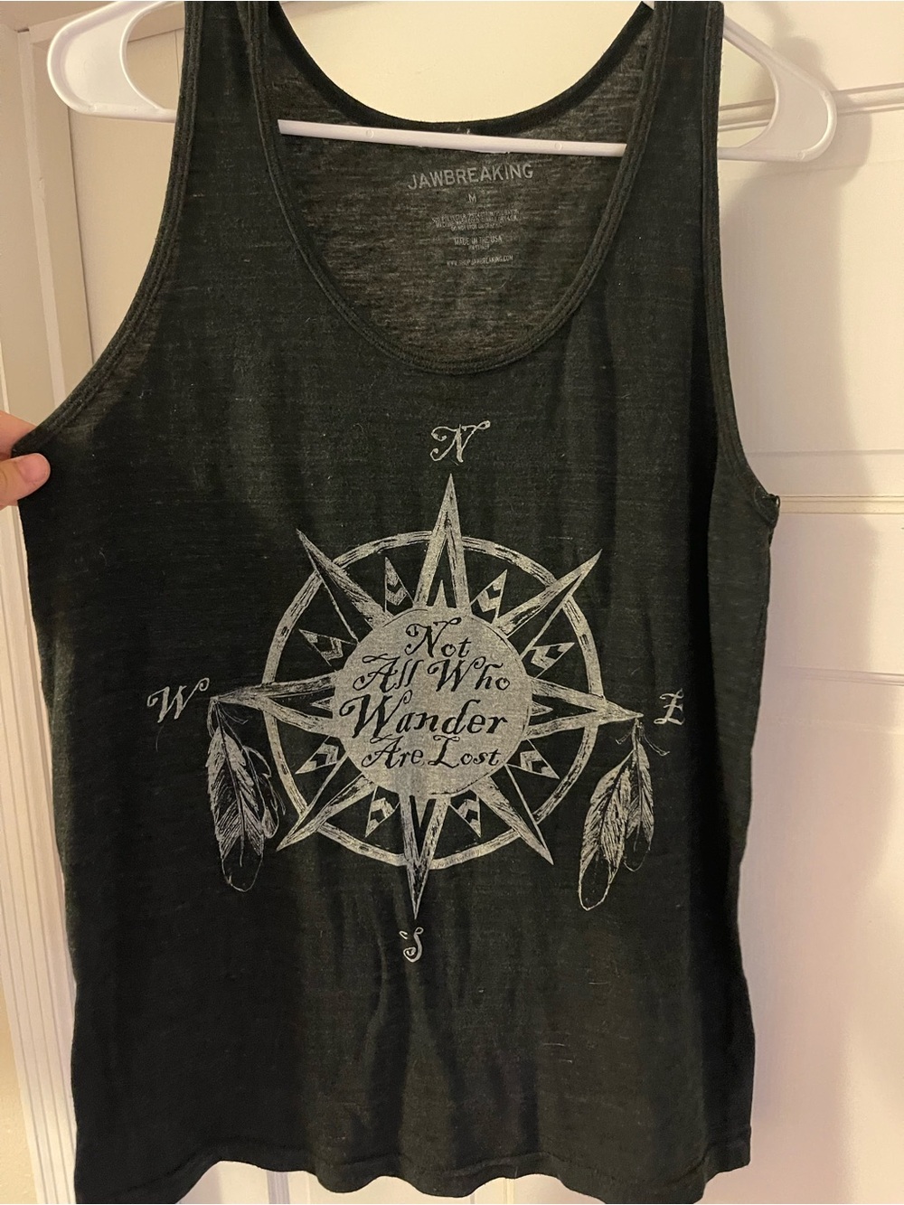 Jawbreaking Girl’s Black Graphic Tank Top - Compass Design